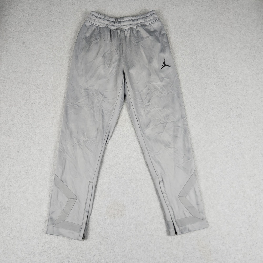 Air Jordan Athletic Pants Kids M Gray Dri-FIT Fleece Lined Jumpman Ankle Zip